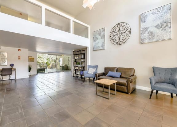 Sofas at lobby at The Luxe, California, 95051
