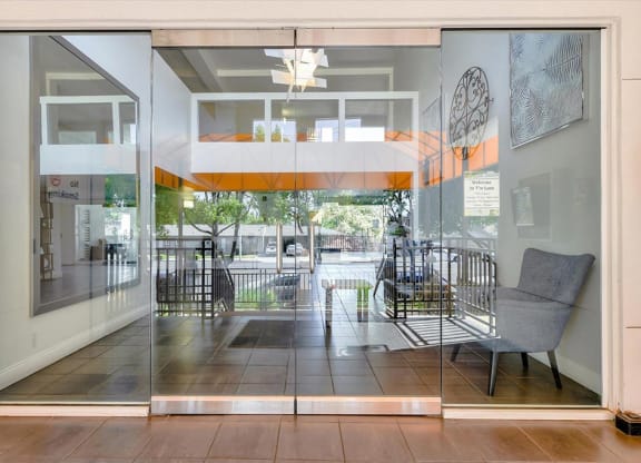 Lobby entrance area with wooden floor at The Luxe, California