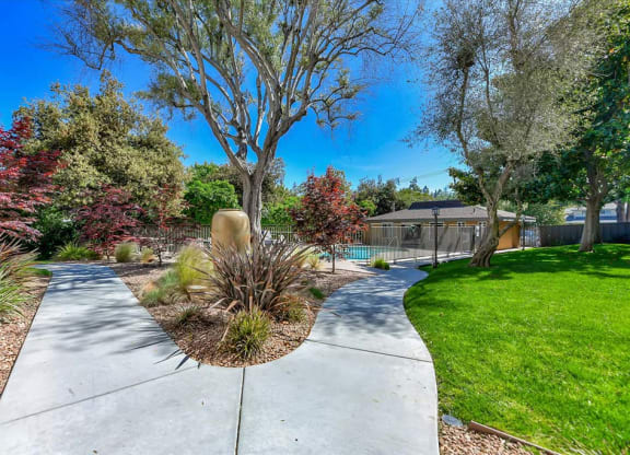 Pathways for walk at The Luxe, Santa Clara, California