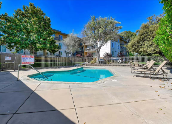 Pool view with sundeck at The Luxe, California, 95051