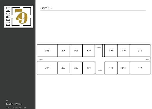 A slide with a table of numbers and a logo for Element 75.