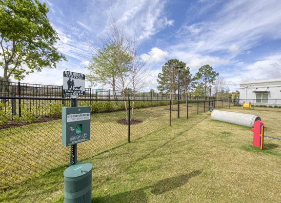 Off leash dog park with agility obstacles at Ciel Luxury Apartments, Jacksonville, FL
