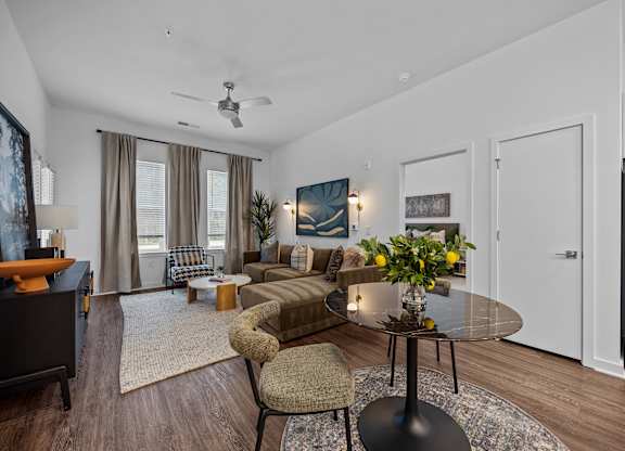 Dining Area With Living Room at Address East End, Raleigh, North Carolina