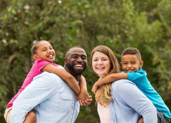 Stock photo of multiracial family