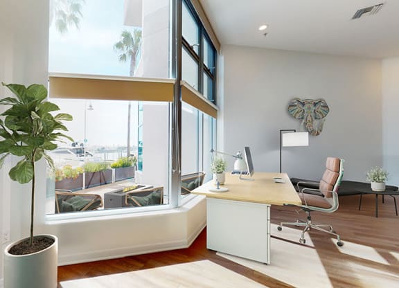 Large Windows with View in Loft  at Esprit Apartments, Marina del Rey, California