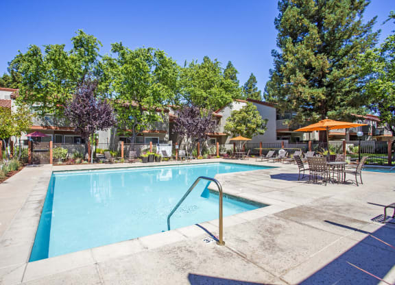 the swimming pool at Valley Plaza Villages, Pleasanton, California