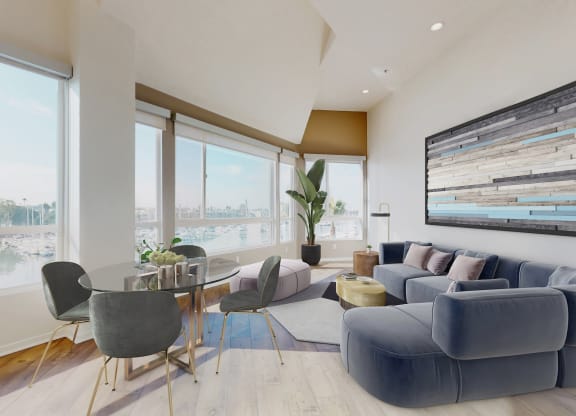 Living Room in Three-Bedroom  at Esprit Apartments, Marina del Rey, CA