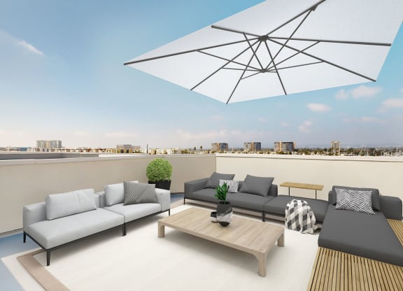 Rooftop Patio at Esprit  at Esprit Apartments, Marina del Rey, California