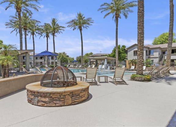 Enjoy a fire on the cooler nights with friends new and old  at Adiamo Palm Valley, Goodyear, AZ