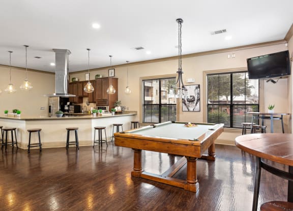 Enjoy a game of pool in the club house! at The Fairways at Star Ranch, Hutto, TX, 78634