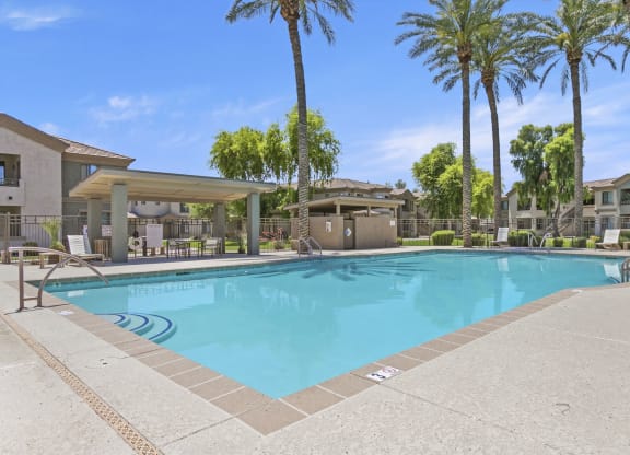 A beautifully resurfaced pool to enjoy in the summer months  at Adiamo Palm Valley, Arizona