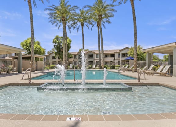 Beautifully resurfaced pool ready for the summer months  at Adiamo Palm Valley, Goodyear, AZ, 85395