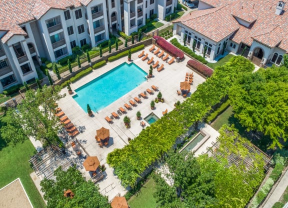Aerial View of Pool at La Ventura Apartments, Texas, 75093