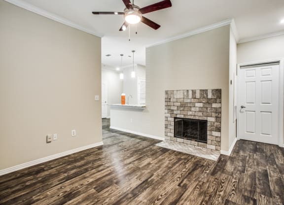 Fireplace Living at The Canyons Apartments, Fort Worth, TX, 76116