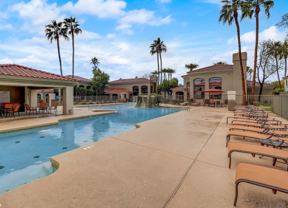 the swimming pool at San Montego Apartments, Mesa, AZ, 85206