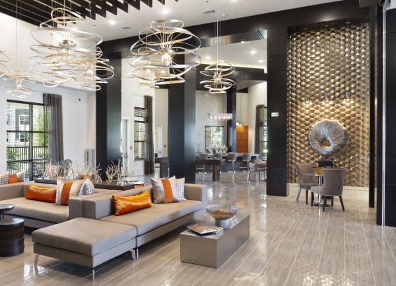 a living room with couches and chairs and a dining room at North Creek, Texas, 78634