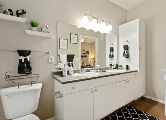 Large, well lit bathrooms  at Stone Oak @ Parmer, Austin, TX