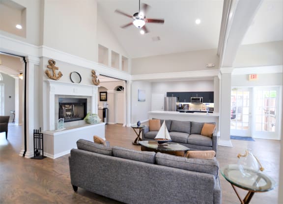 Living Area With Fireplace at The Legends at Eagle Mountain Lake, Fort Worth, TX, 76179