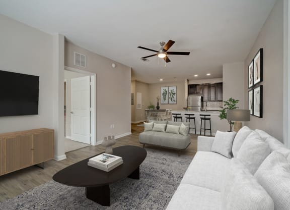 Living Room With TV at Las Brisas Apartment Homes, Texas