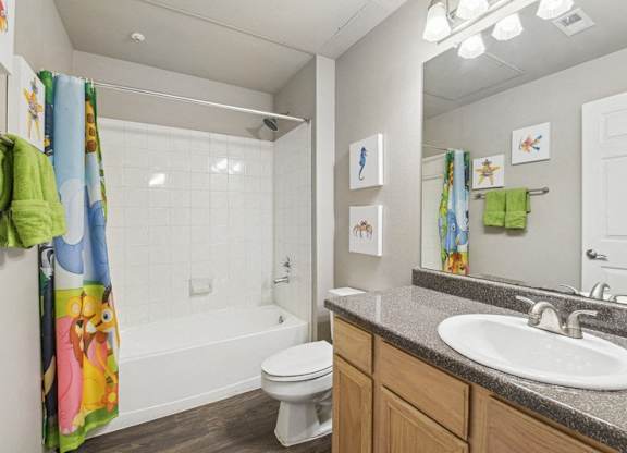 a bathroom with a sink toilet and a shower
