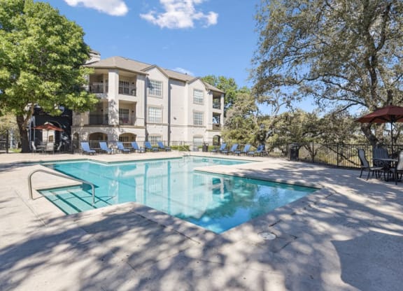 the swimming pool at the preserve apartments