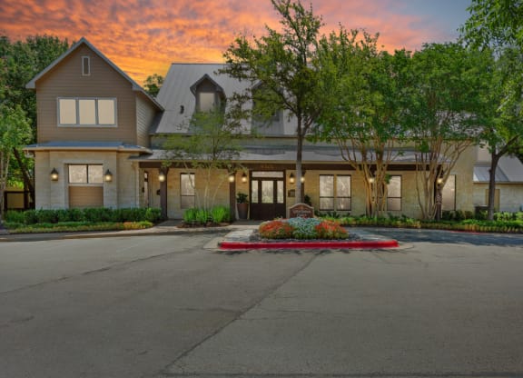 Beautifully Landscaped Entrance at Ventana Oaks Apartments, Austin, Texas