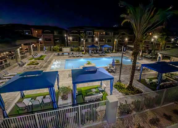 View of the Relaxing Swimming Pool With Sundeck at Level 25 at The Curve by Picerne, Las Vegas, NV