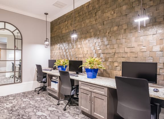 Business center at The Oasis at Crosstown, Orlando, FL