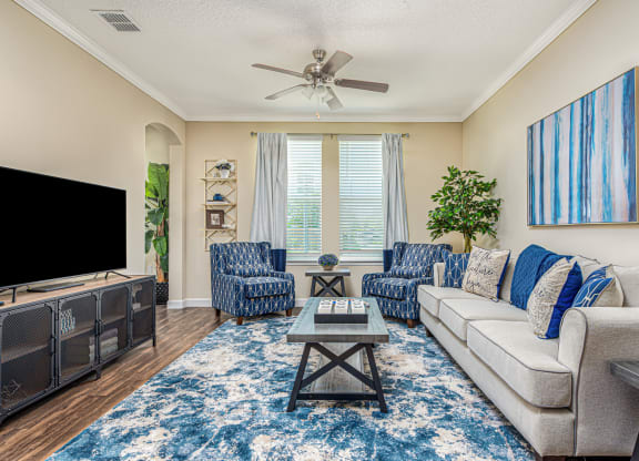 Living room at The Oasis at Crosstown, Orlando, FL