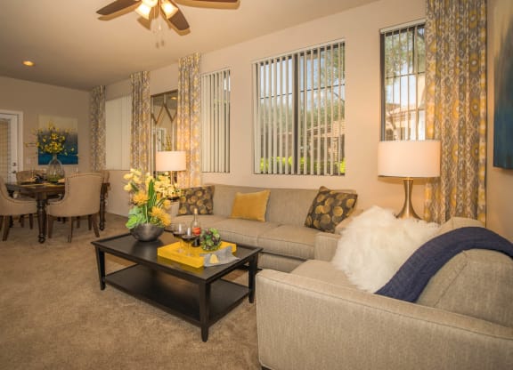 2b2 Model living room decoration at The Aliante by Picerne, Scottsdale, AZ, 85259
