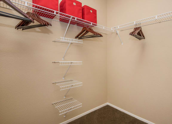 Closet interior at The Belmont by Picerne, Las Vegas, 89183