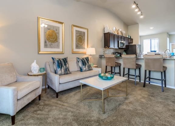 Living decor at The Cantera by Picerne, Las Vegas, NV