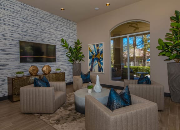 Living room area decor  at The Covington by Picerne, Las Vegas, Nevada