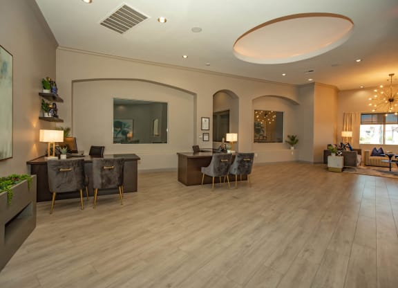 Clubhouse dining table and chairs at The Covington by Picerne, Las Vegas, NV