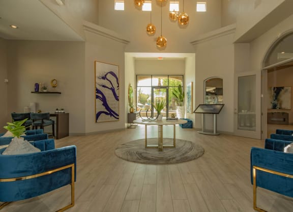 Clubhouse living room decor at The Covington by Picerne, Las Vegas, NV, 89139