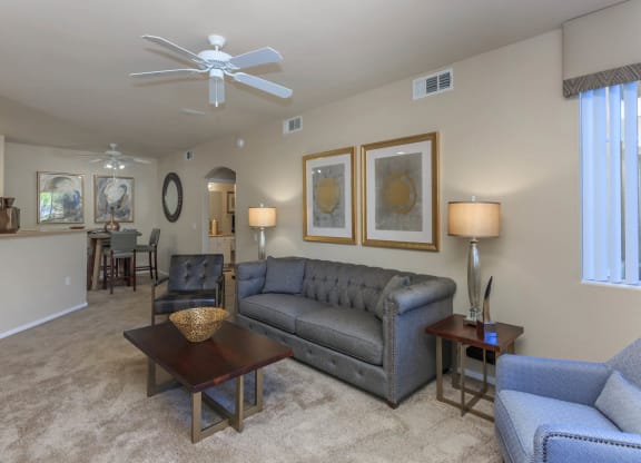 Living room full view at The Covington by Picerne, Las Vegas, NV