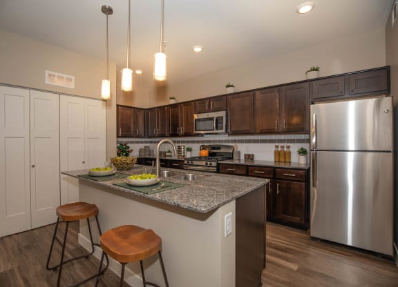 Cabinets in the kitchen and appliances at Level 25 at Cactus by Picerne, Las Vegas