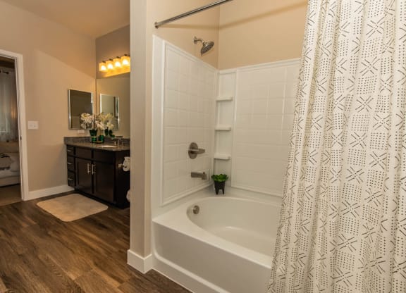 Bath tub in bathroom at Level 25 at Cactus by Picerne, Nevada