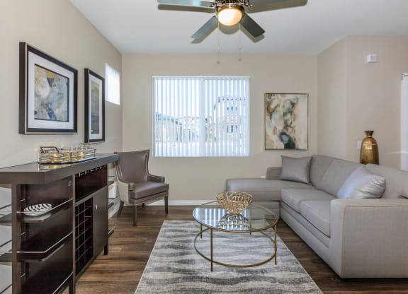 Living room decor at Level 25 at Durango by Picerne, Nevada