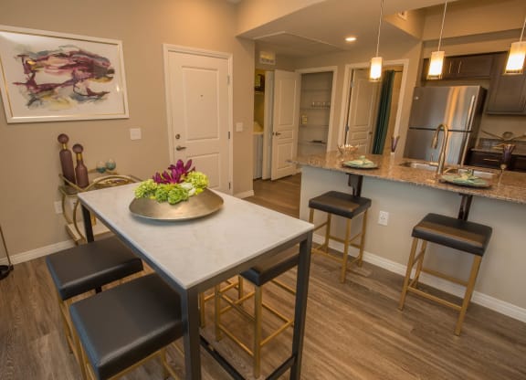 dining table decor at Level 25 at Oquendo by Picerne, Las Vegas, NV, 89148
