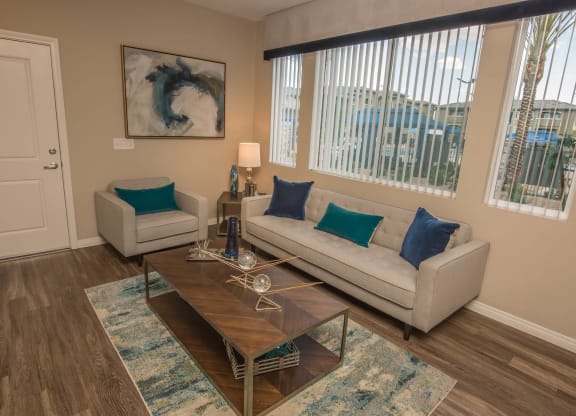 Wooden floors at Level 25 at Oquendo by Picerne, Las Vegas