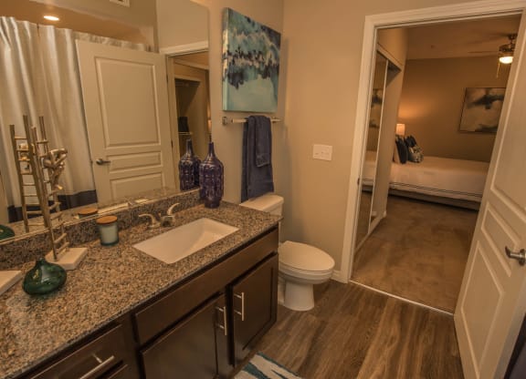 Bath vanity and cabinet at Level 25 at Oquendo by Picerne, Nevada, 89148