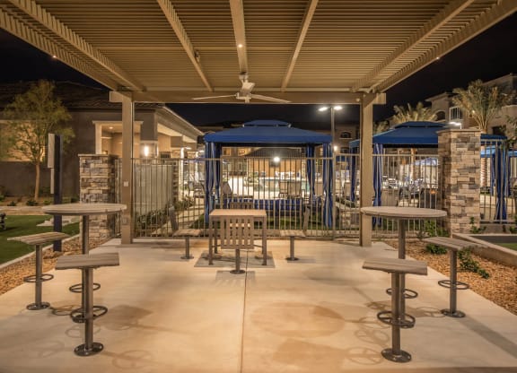 BBQ table chair at Level 25 at Sunset by Picerne, Nevada
