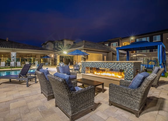 Pool side seating at Level 25 at Sunset by Picerne, Las Vegas
