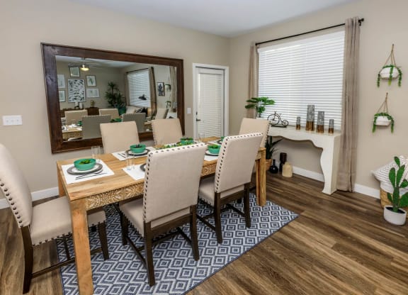Wooden dining table at Level 25 at Sunset by Picerne, Las Vegas, 89113