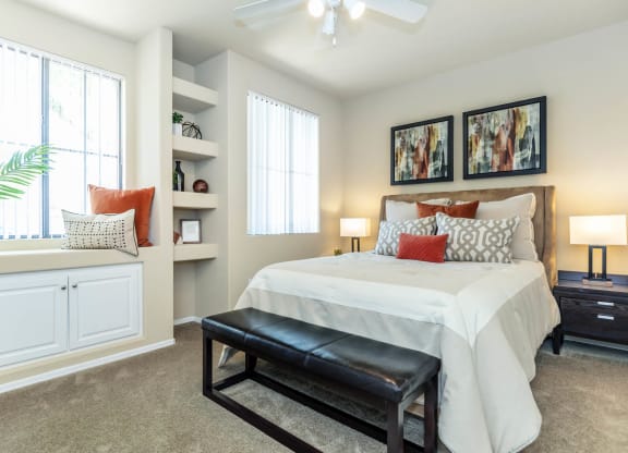 Bedroom with lamps and lights at The Paseo by Picerne, Goodyear