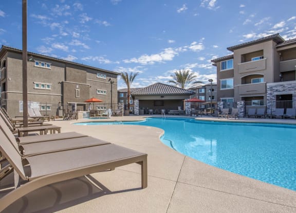 Poolside Sundeck at The Passage Apartments by Picerne, Henderson, NV