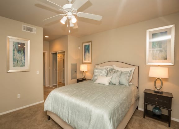Bedroom With Ceiling Fan at The Pavilions by Picerne, Nevada, 89166