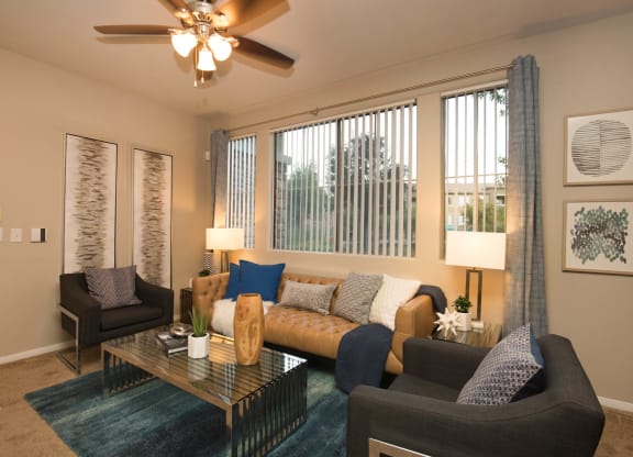 Well Lit Living Room at The Pavilions by Picerne, Las Vegas, NV, 89166