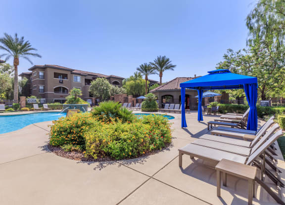 Poolside Sundeck With Relaxing Chairs at The Preserve by Picerne, N Las Vegas, 89086